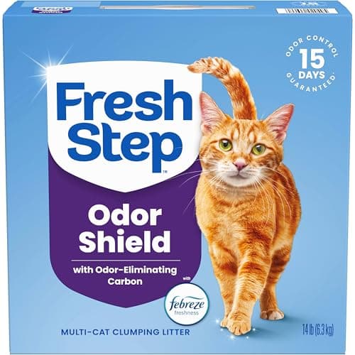 Fresh Step Clumping Cat Litter, Multi-Cat, Long Lasting Odor Control Kitty Litter with Activated Charcoal, Low Dust Form