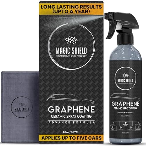 Magic Shield Graphene Ceramic Spray Coating - LAST SO LONG! Quick & Easy for Cars, Motorcycles, Boats & More - Professional-Grade Sealant for...