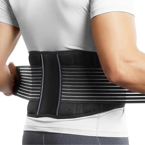 BraceUP Back Support, Back Brace for Men and Women - Lumbar Support Lower Back Belt for Back Pain Relief, Herniated Disc, Heavy lifting, with Dual...