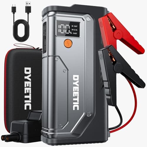 Dyeetic 6000A Jump Starter, 12V Car Battery Booster Pack(All Gas and 10.0L Diesel Engine),26800mAh Car StarterSmart Jumper Cables, Portable Power...