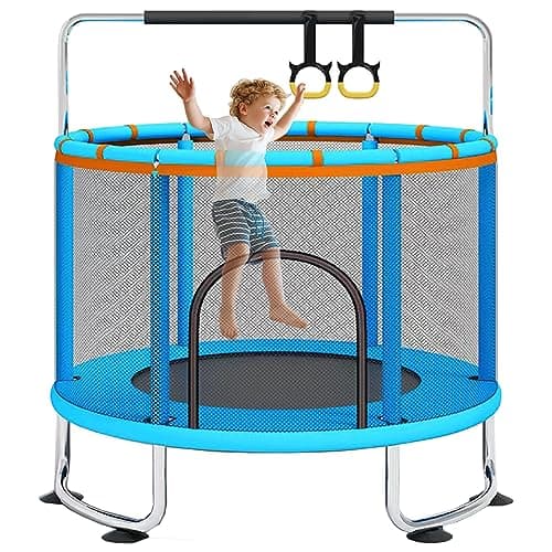 60'' Trampoline for Kids, 5FT Recreational Trampoline, Mini Baby Toddler Small Trampoline, Indoor/Outdoor Kids & Adults Trampoline with Enclosure...