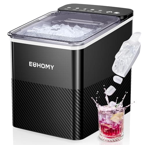 EUHOMY Countertop Ice Maker, 26.5 lbs/24H Portable Ice Machine with Ice Scoop & Basket, Fast 6-10 Mins Ice Making, 2 Ice Sizes, Ideal for Home,...
