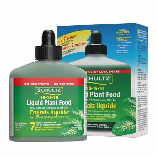Schultz Engrais liquide tout usage pour plantes 10-15-10, 236 ml – Engrais concentré pour plantes, fleurs et légumes d'intérieur et d'extérieur avec compte-gouttes facile