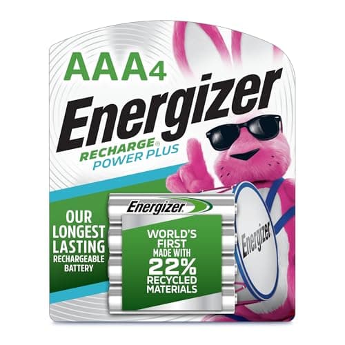 Energizer Power Plus Rechargeable AAA Batteries (4 Pack), 800mAh Triple A Batteries