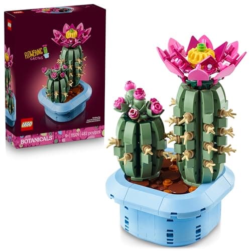 LEGO Botanicals Flowering Cactus Building Toy - Crafting Kit for Girls & Boys, Ages 9+ - Cactus Room Decor for Display for Bedroom or Book Shelf -...