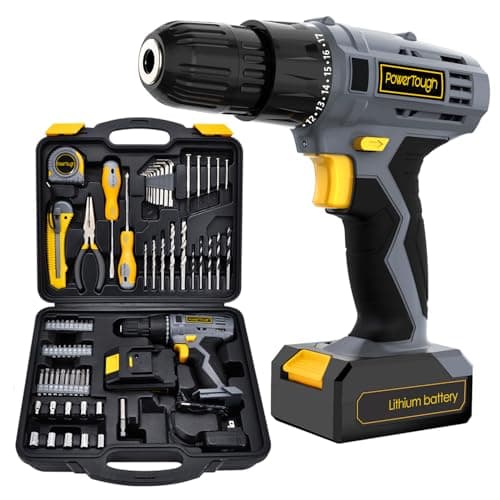 Uniteco 77pcs Power Tool Set with 18/20V Cordless Drill Electric Screwdriver Tool Kit Home Repair Set Gift Box Office House Repair Charger and...