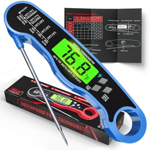 AWLKIM Meat Thermometer Digital - Fast Instant Read Food Thermometer for Cooking, Candy Making, Outside Grill, IP67 Waterproof Kitchen Thermometer...