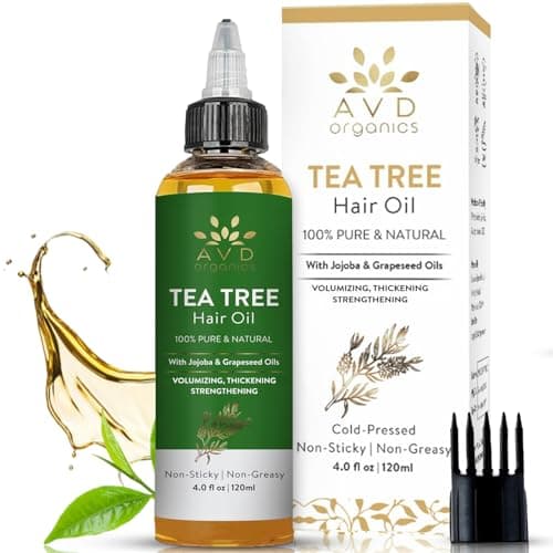 AVD Organics Tea Tree Oil for Hair | 120 ML 100% Pure and Natural Tea Tree Hair Oil | Soothes Itchy Scalp | Moisturize Skin Strengthen Hair | Ideal...