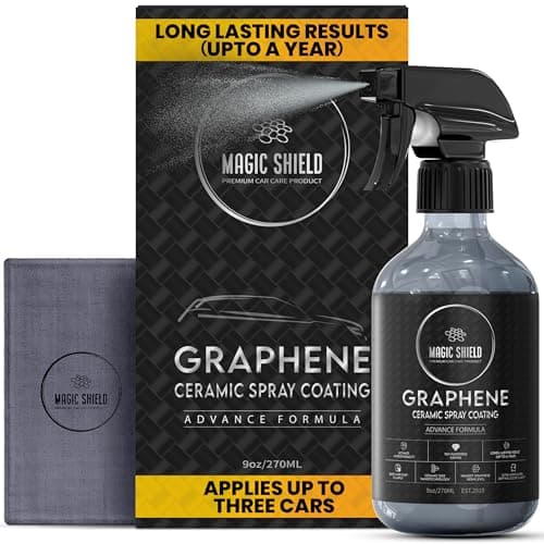 Magic Shield Graphene Ceramic Spray Coating - LAST SO LONG! Quick & Easy for Cars, Motorcycles, Boats & More - Professional-Grade Sealant for...