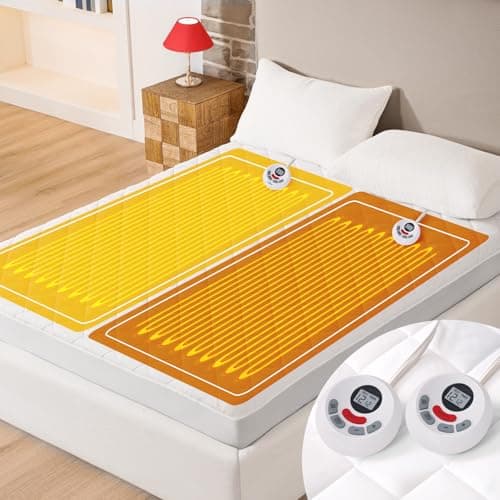 DOPEDIO Heated Mattress Pad King Size,Dual Control Electric Mattress pad with 12 Heat Settings & 1-12 Hour Auto Off,8-21" Deep Pocket, Machine...
