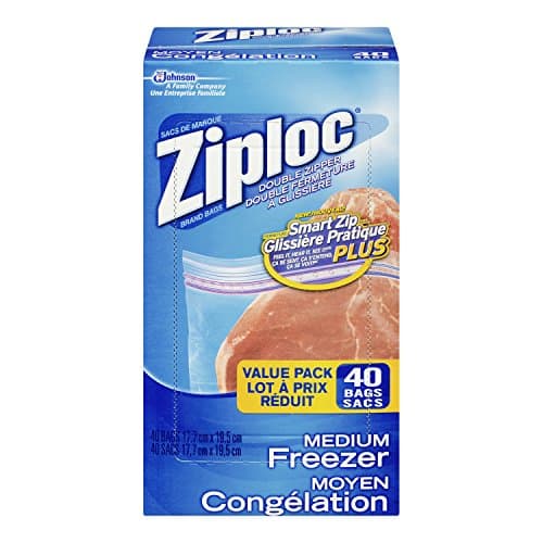 Ziploc Medium Freezer Bags, Prevents Freezer Burn, Microwave & Freezer Safe, New Stay-Open Design, Stand-Up Bottom, 44 Count