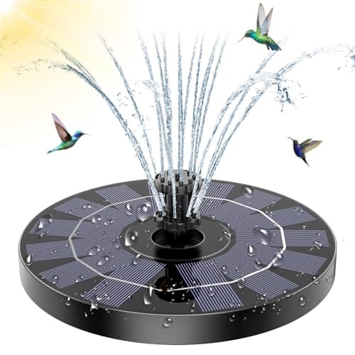 Fontaine solaire AMZtime pour l'extérieur Mise à niveau 2026 Fontaine à eau solaire 3,5 W, pompe solaire pour bassin avec 10 effets de pulvérisation - Pompe de fontaine flottante pour...