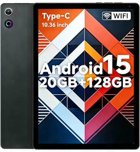 2026 Latest Tablet, Android 15 Tablet 10.4 Inch Octa-Core, 1280 x 800 IPS, 20GB RAM 128GB ROM 1TB TF, 5G WiFi 6, Bluetooth 5.3, 5MP + 8MP, Widevine...