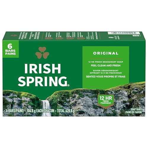Irish Spring Bar Soap - Original Clean Scent - Moisturizing Bath and Shower Face Body Bar Soap - Enriched with Natural Flaxseed Oil, 6 Pack of 3.75...