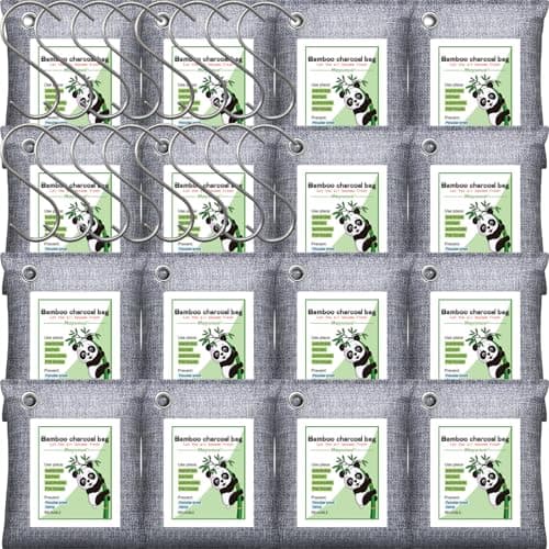 Mayunuo Activated Charcoal Odor Absorber for Strong Odor in Basement, Cars, Closets, Smoke, Shoes. 16 Pack Bamboo Charcoal Air Purifying Bags...